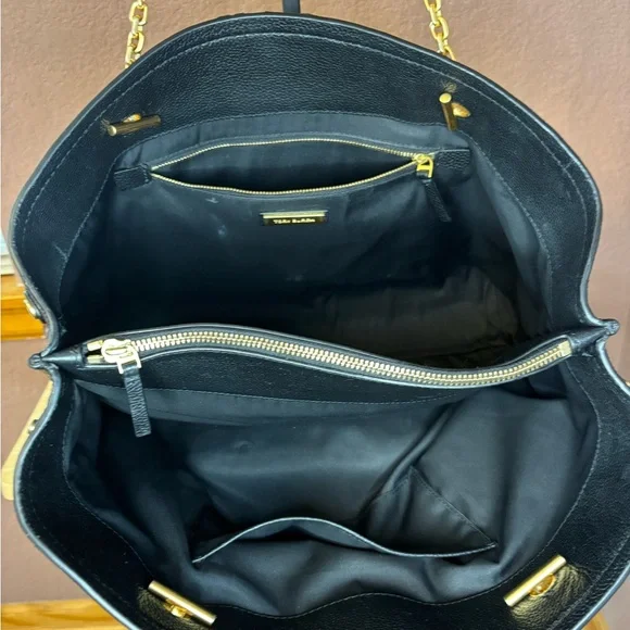 Tory Burch Black Tote with Gold Accents - Picture 6 of 10